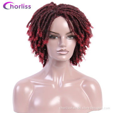 2020 Hot Selling Cheap Synthetic Hair Wigs for Black Women African Short Dreadlocks Wig Faux Locs Crochet Hair Braided Wigs